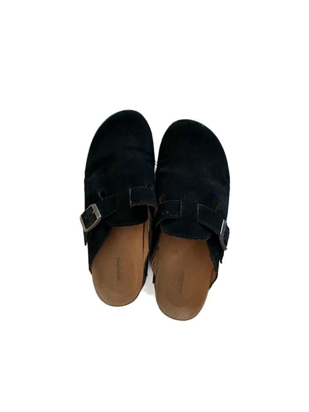 Sonoma Goods For Life Black Suede Buckle Clogs